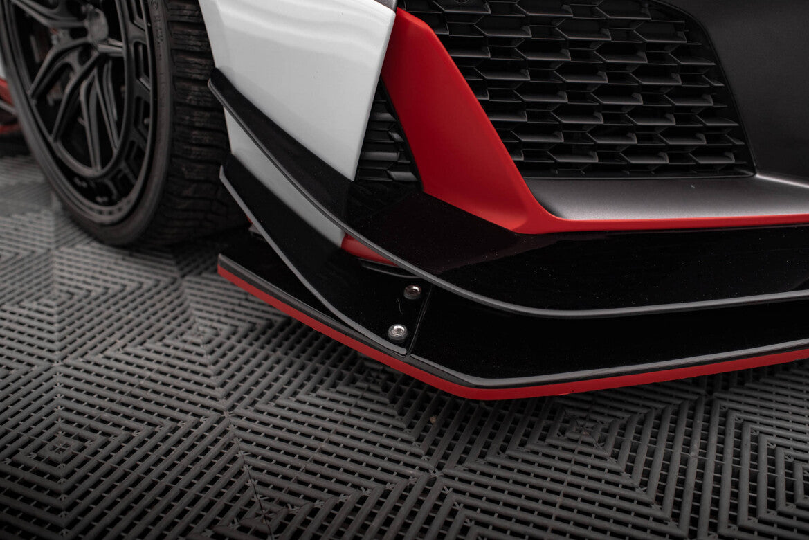 Untere Stoßstangen Flaps Wings vorne Canards passend für Audi R8 Mk2 FL schwarz Hochglanz
