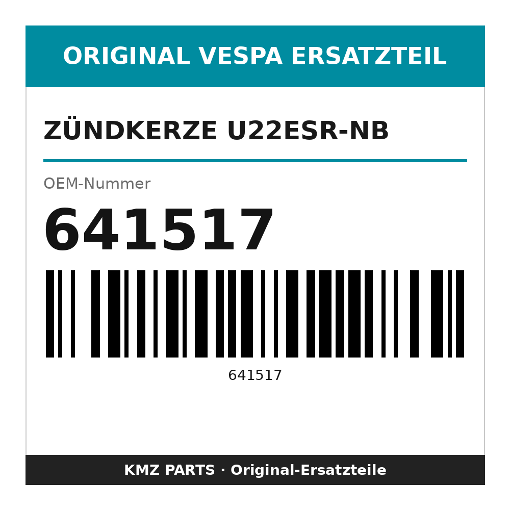 Vespa Zündkerze U22ESR-NB 641517