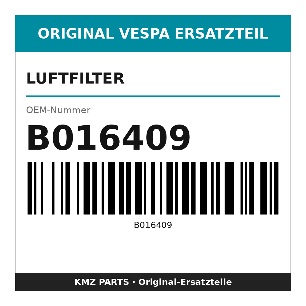 Vespa Luftfilter B016409