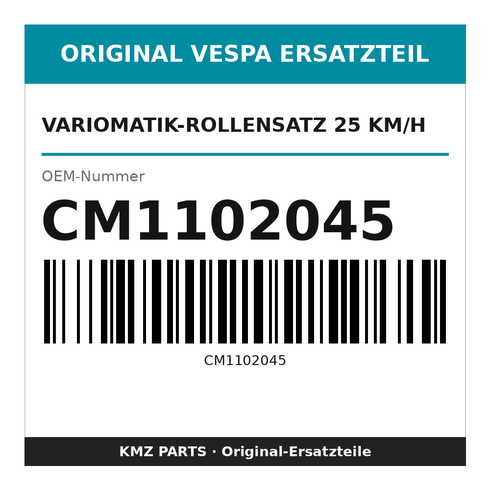Vespa Variomatik-Rollensatz 25 km/h CM1102045