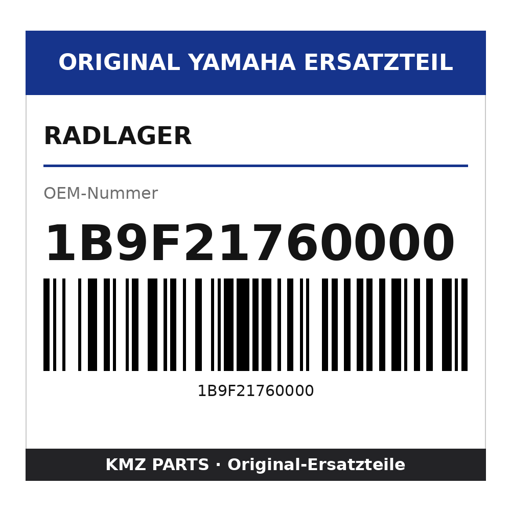 Yamaha Radlager 1B9F21760000