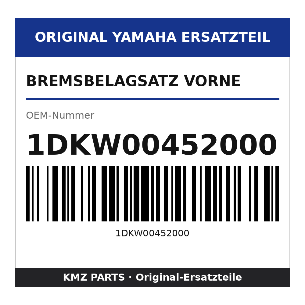 Yamaha Bremsbelagsatz vorne 1DKW00452000