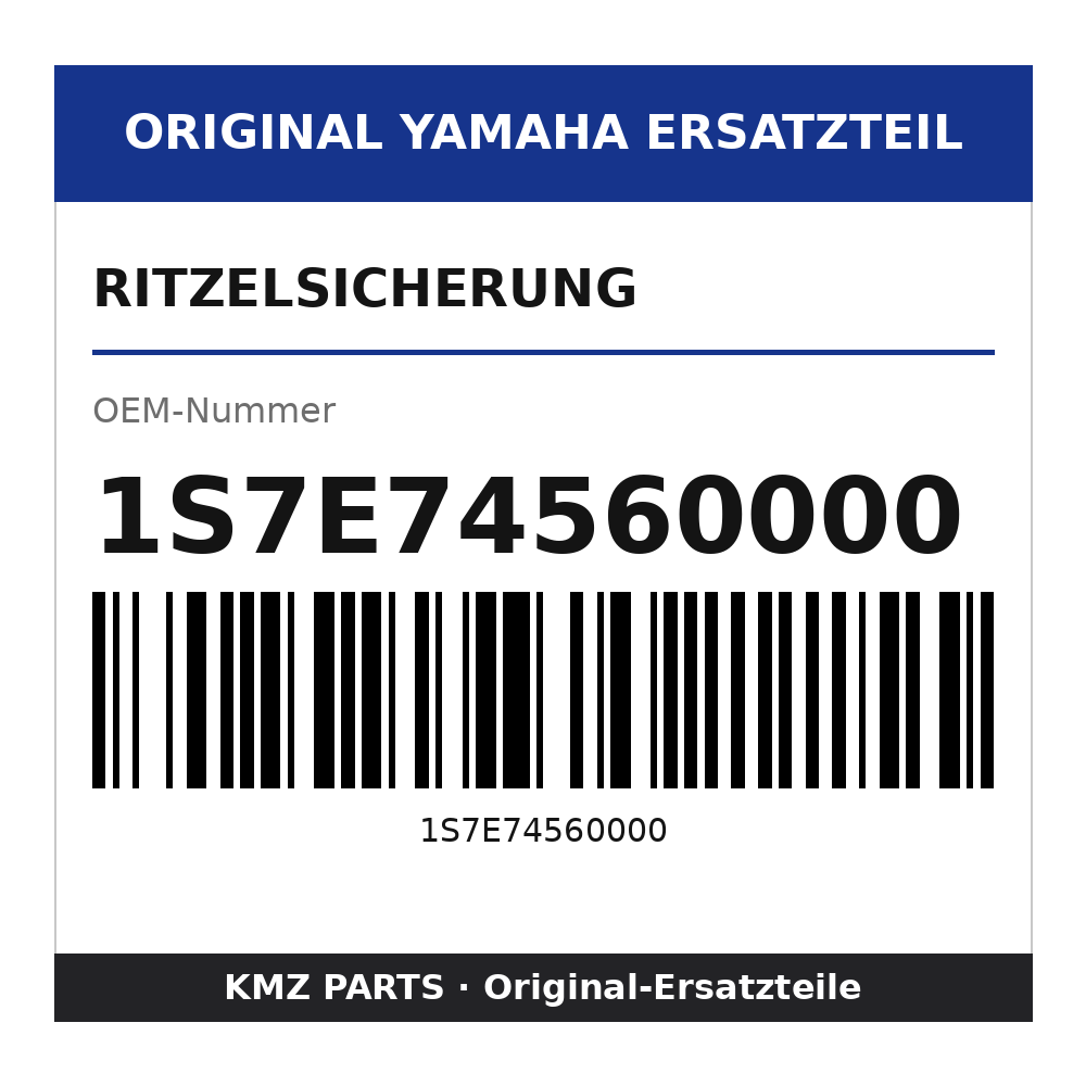 Yamaha Ritzelsicherung 1S7E74560000