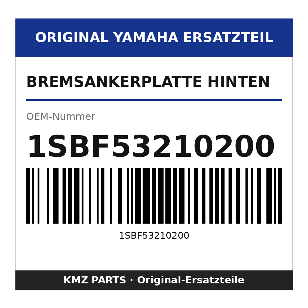 Yamaha Bremsankerplatte hinten 1SBF53210200