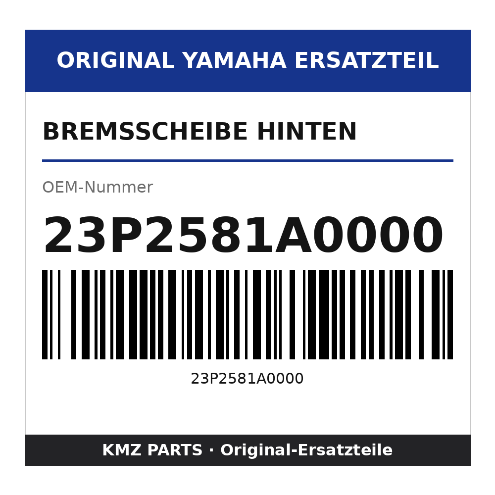 Yamaha Bremsscheibe hinten 23P2581A0000