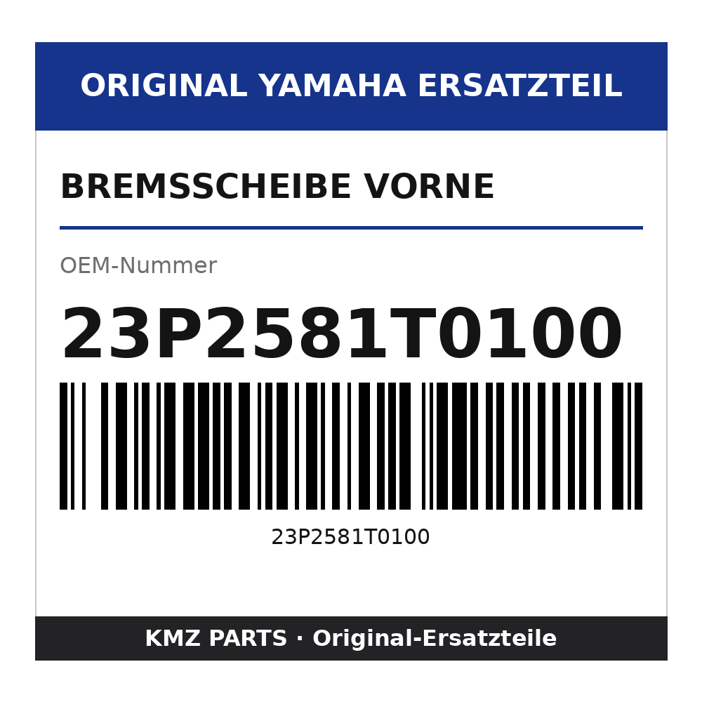 Yamaha Bremsscheibe vorne 23P2581T0100