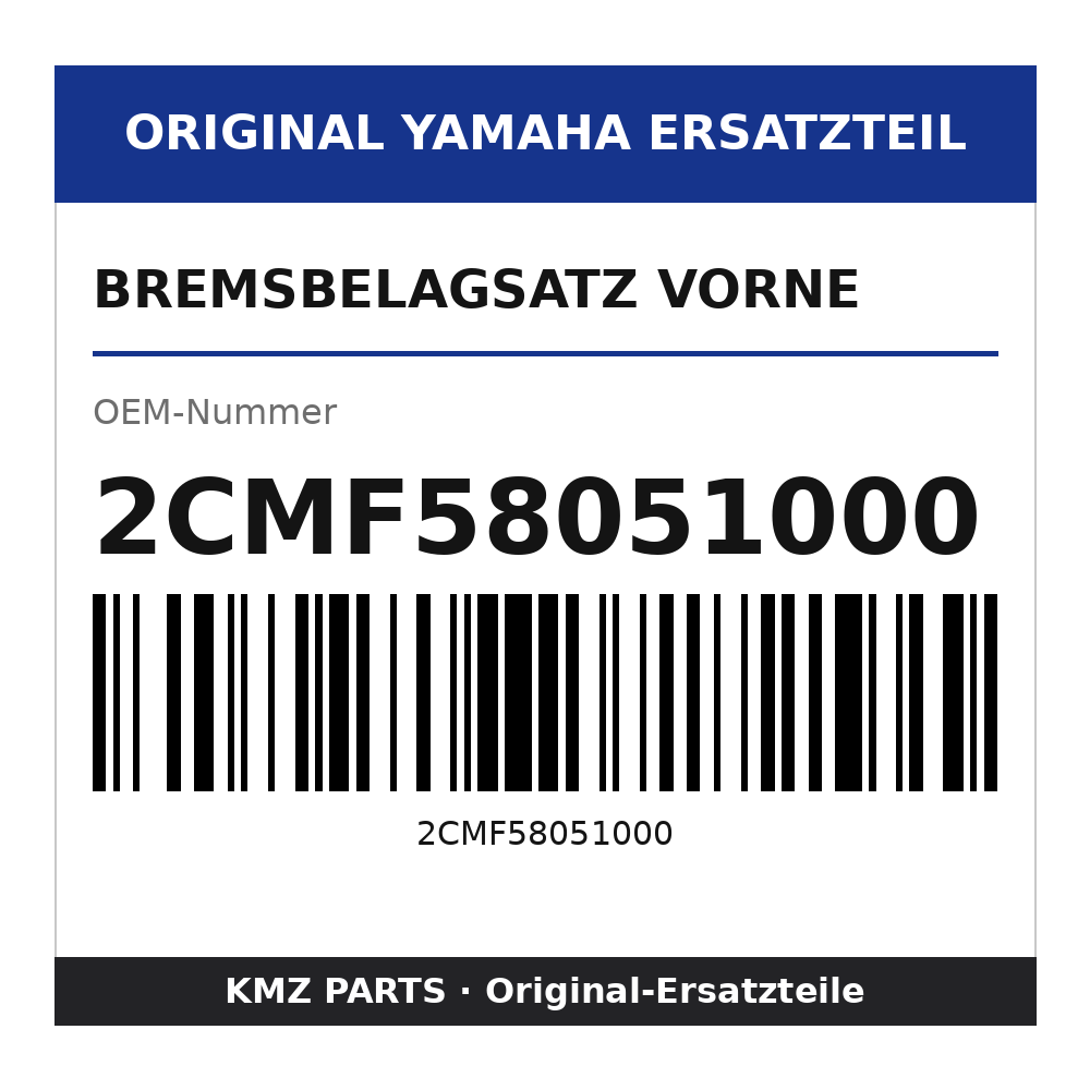 Yamaha Bremsbelagsatz vorne 2CMF58051000