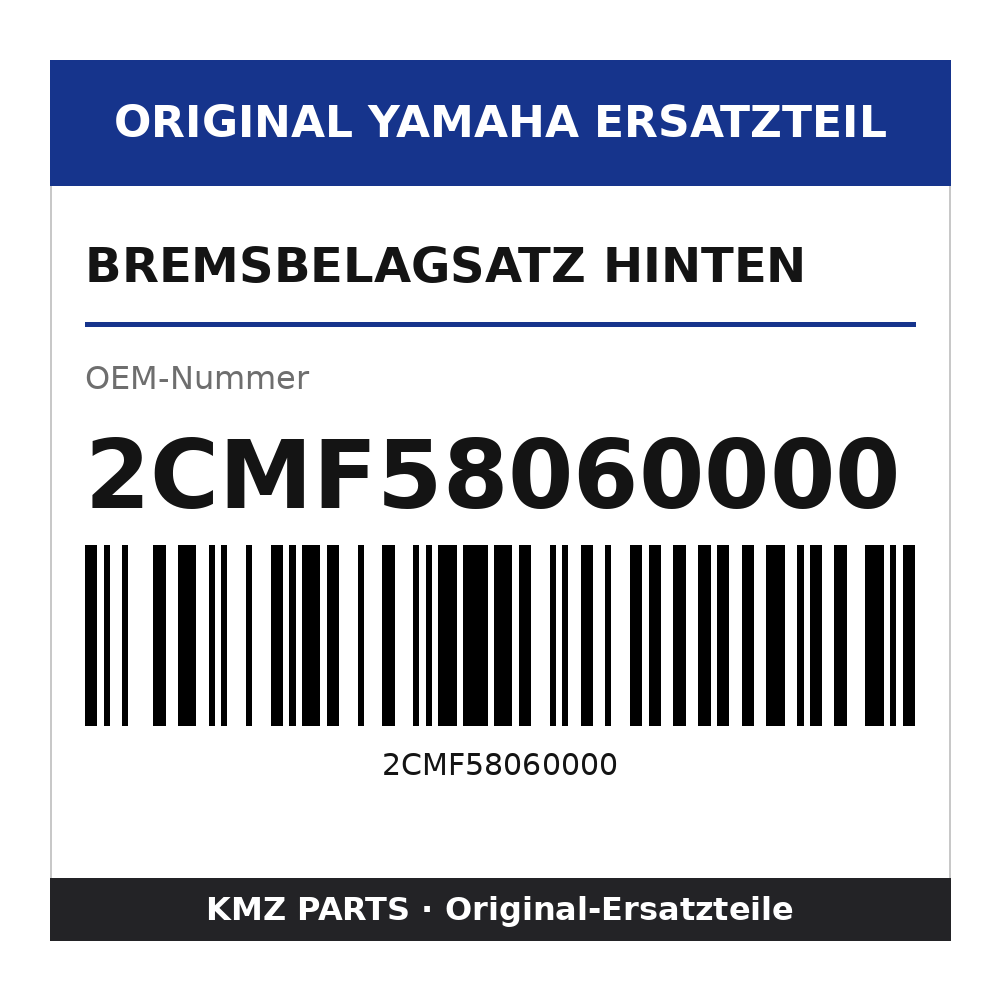 Yamaha Bremsbelagsatz hinten 2CMF58060000
