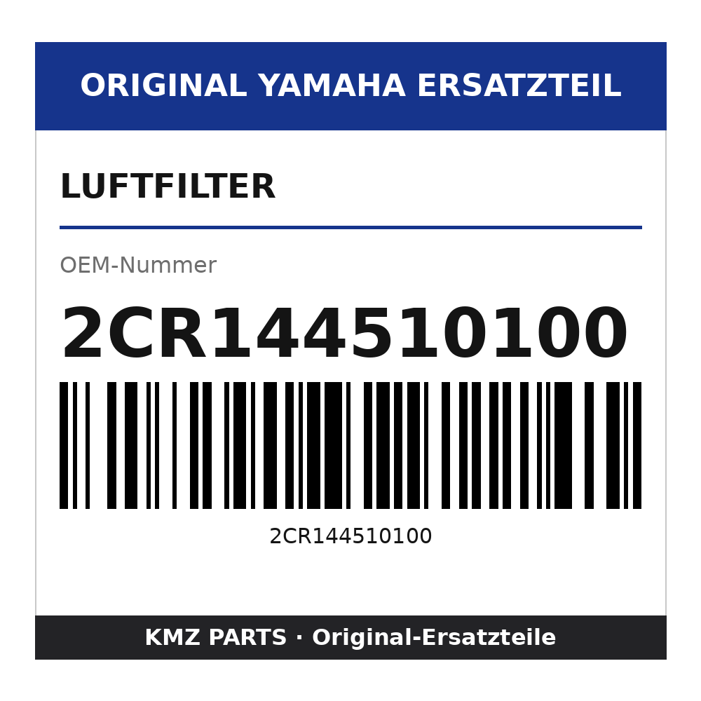 Yamaha Luftfilter 2CR144510100