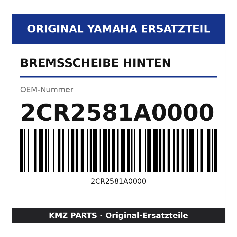 Yamaha Bremsscheibe hinten 2CR2581A0000
