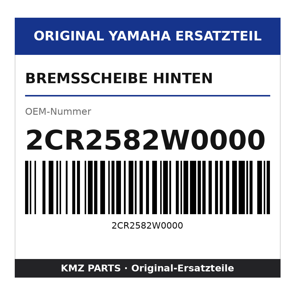 Yamaha Bremsscheibe hinten 2CR2582W0000