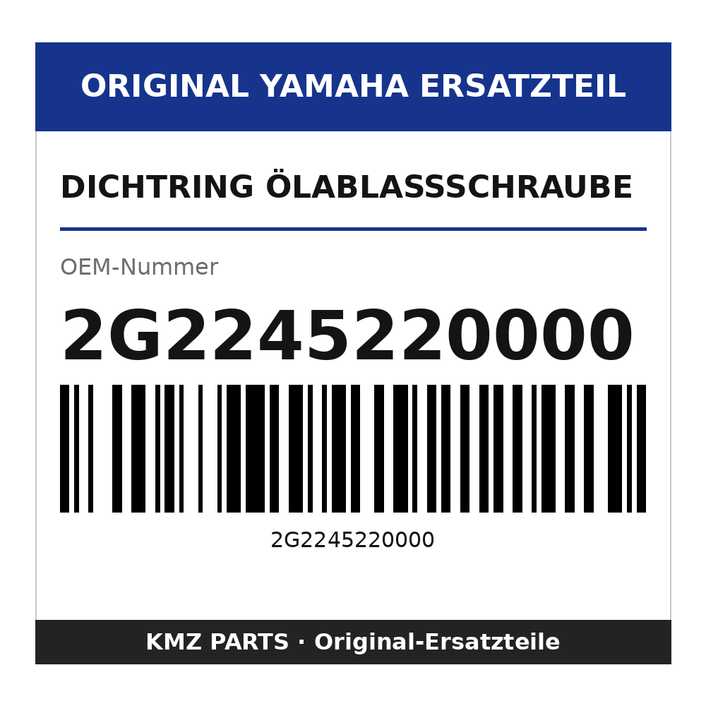 Yamaha Dichtring Ölablassschraube 2G2245220000