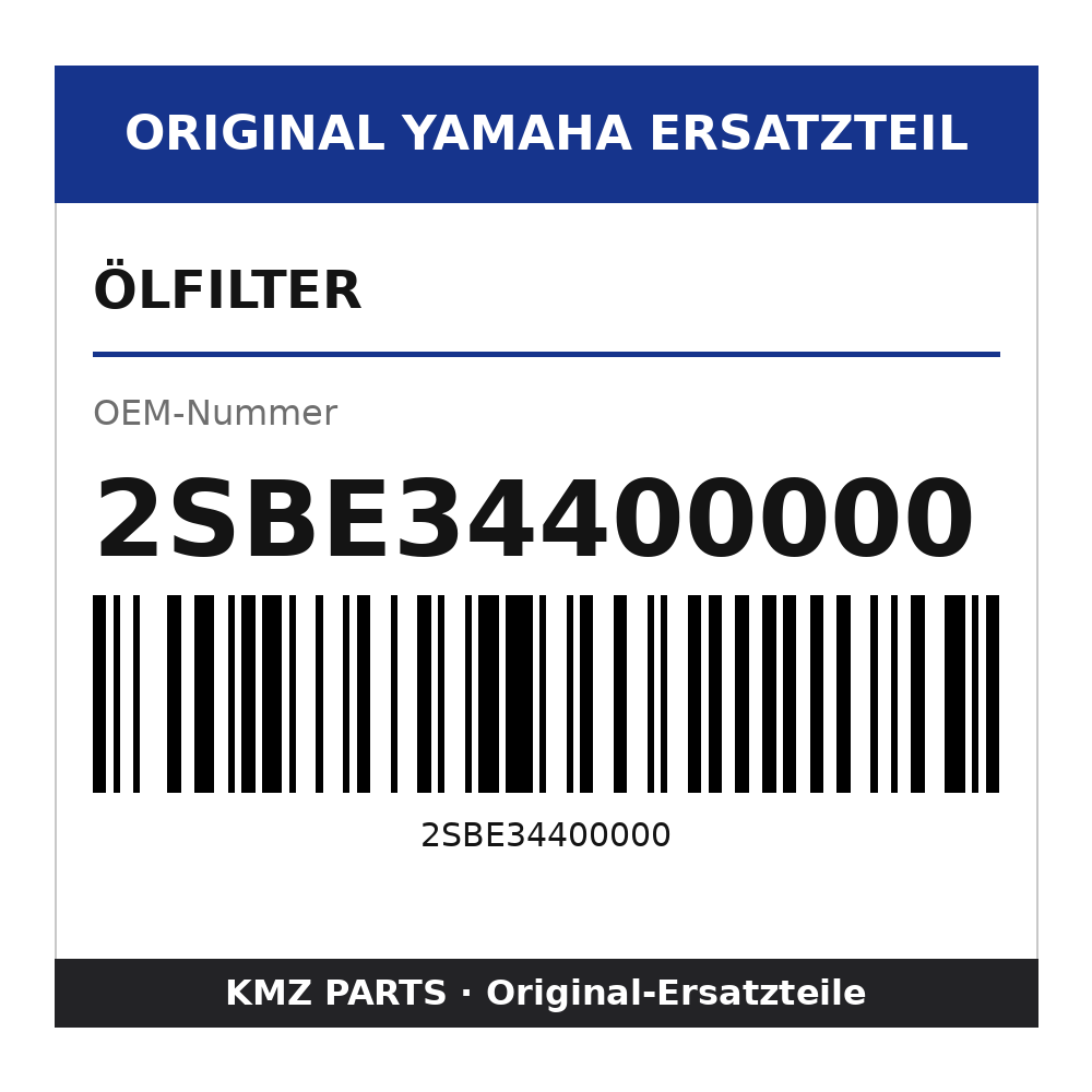 Yamaha Ölfilter 2SBE34400000