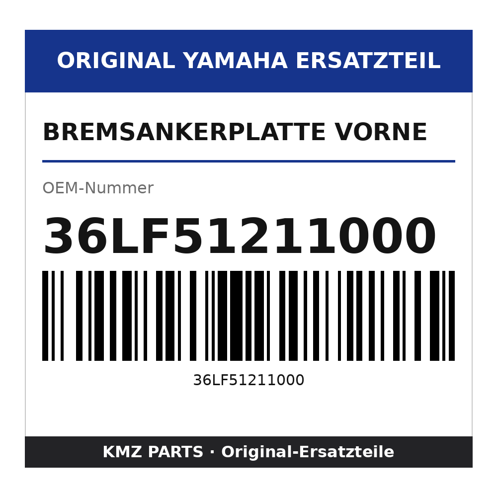 Yamaha Bremsankerplatte vorne 36LF51211000