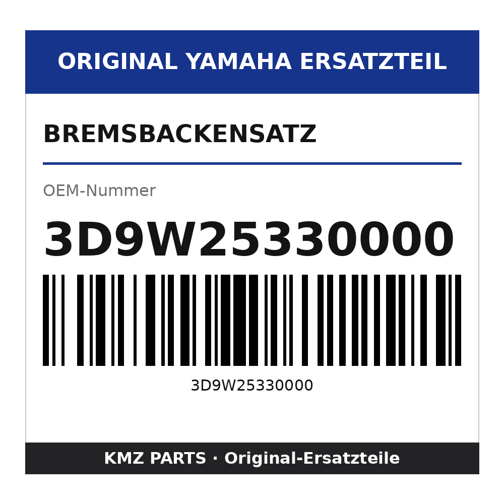 Yamaha Bremsbackensatz 3D9W25330000