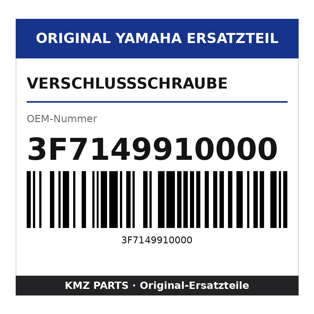 Yamaha Verschlussschraube 3F7149910000