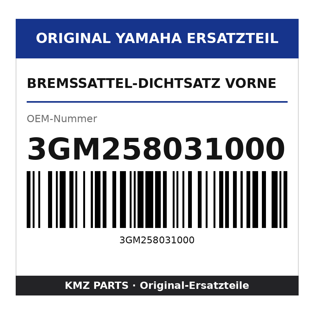 Yamaha Bremssattel-Dichtsatz vorne 3GM258031000