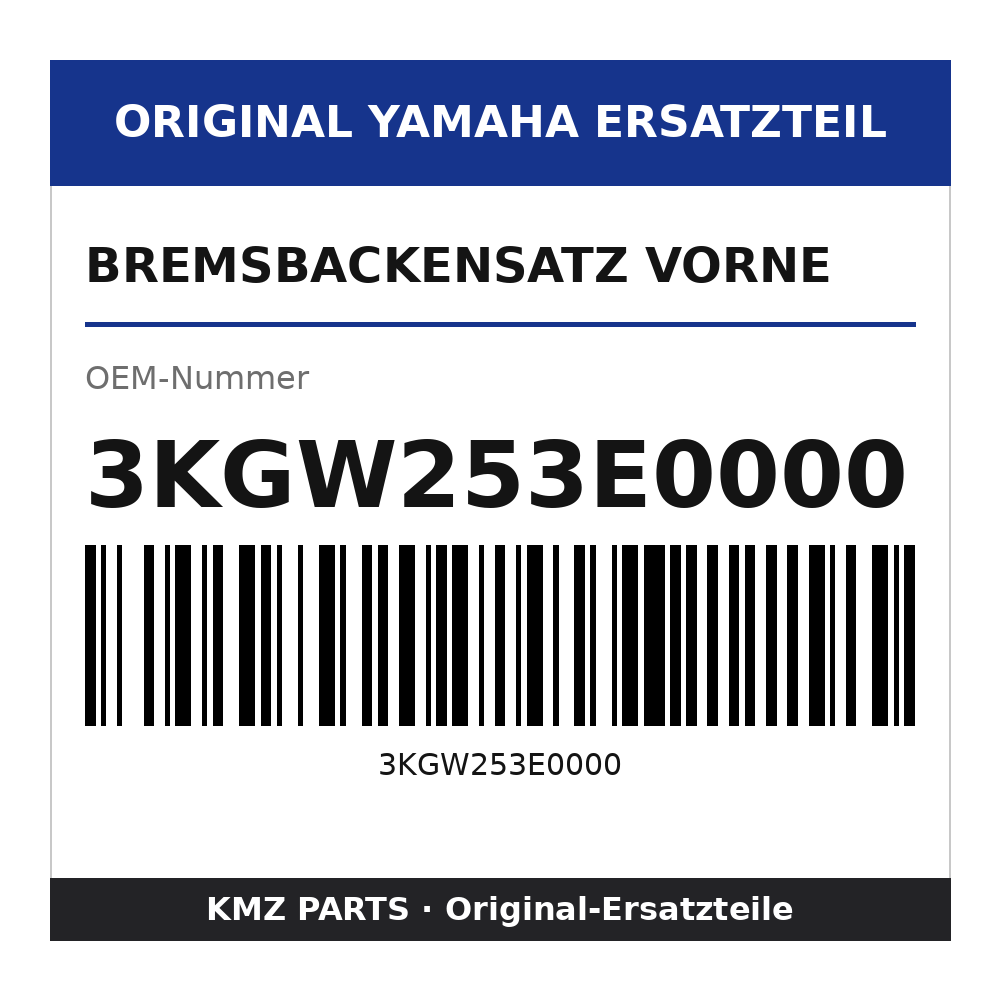 Yamaha Bremsbackensatz vorne 3KGW253E0000
