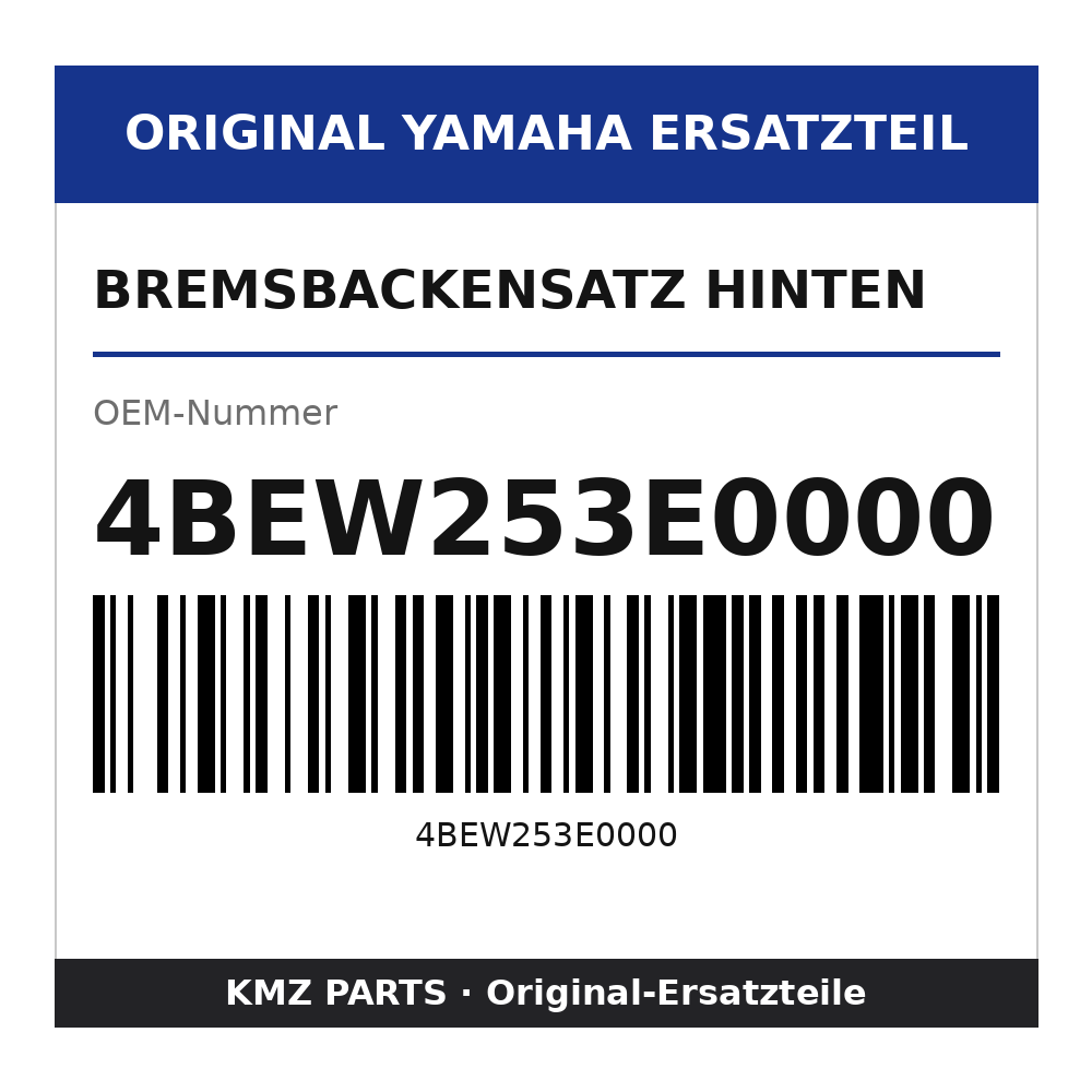 Yamaha Bremsbackensatz hinten 4BEW253E0000