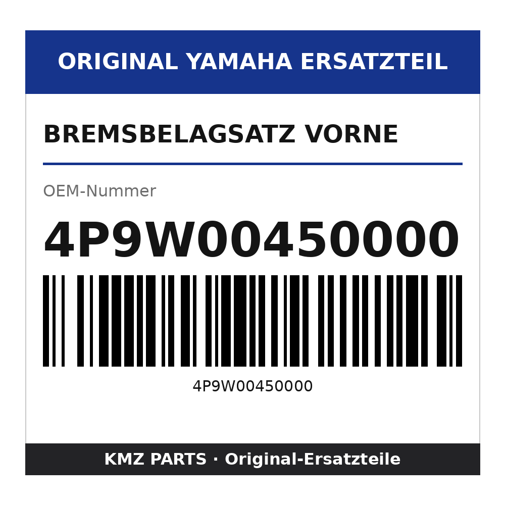 Yamaha Bremsbelagsatz vorne 4P9W00450000