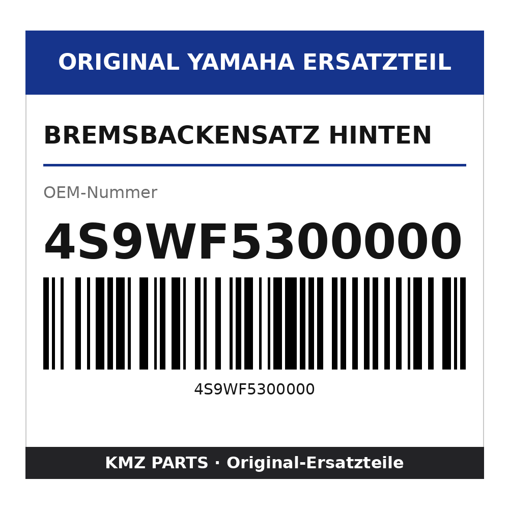 Yamaha Bremsbackensatz hinten 4S9WF5300000