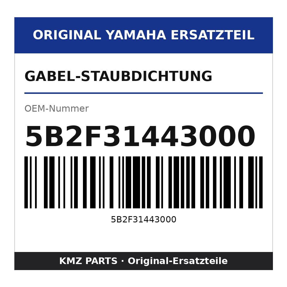 Yamaha Gabel-Staubdichtung 5B2F31443000