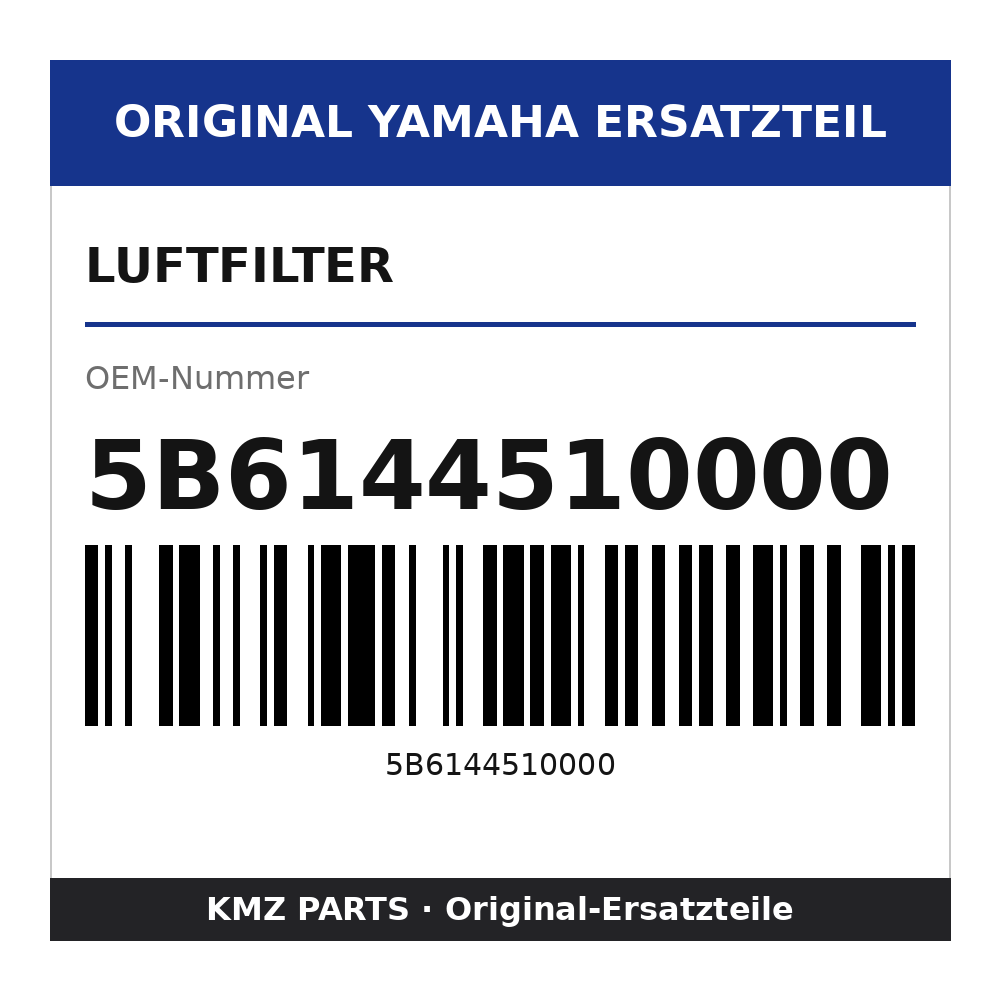 Yamaha Luftfilter 5B6144510000