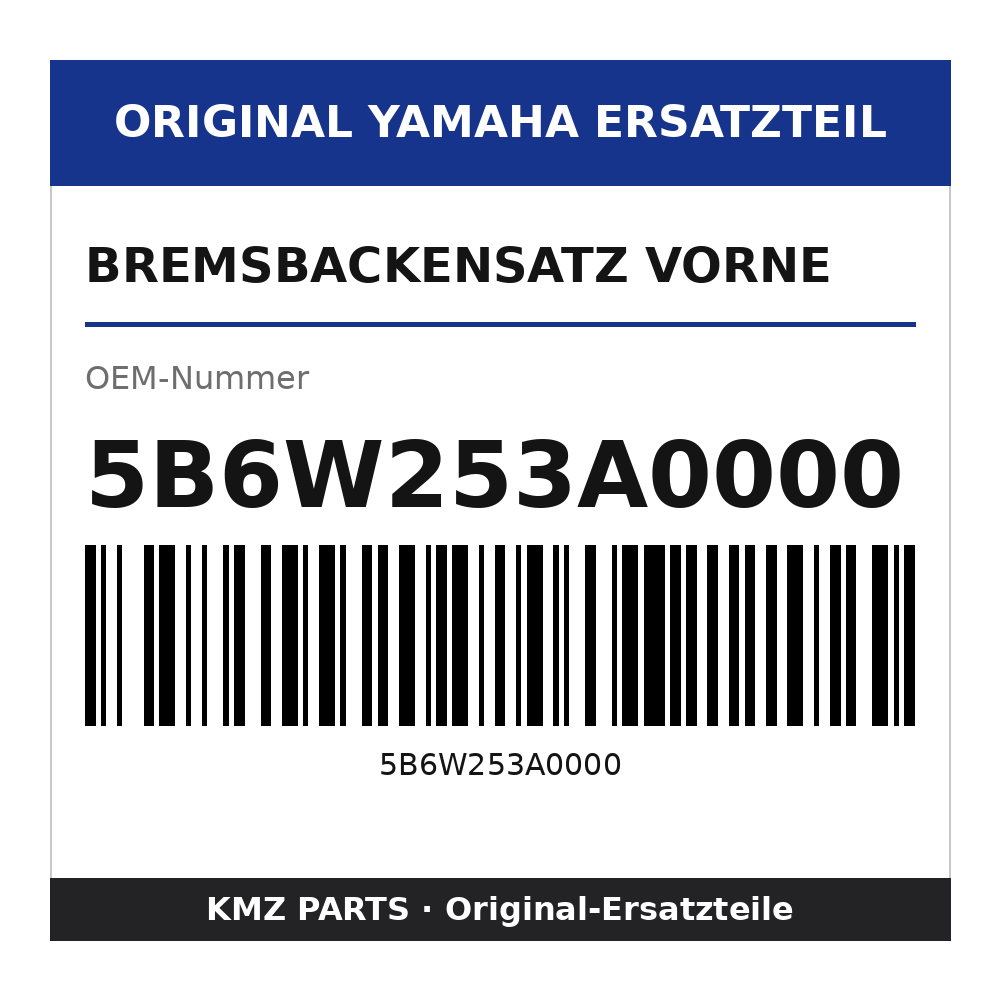 Yamaha Bremsbackensatz vorne 5B6W253A0000