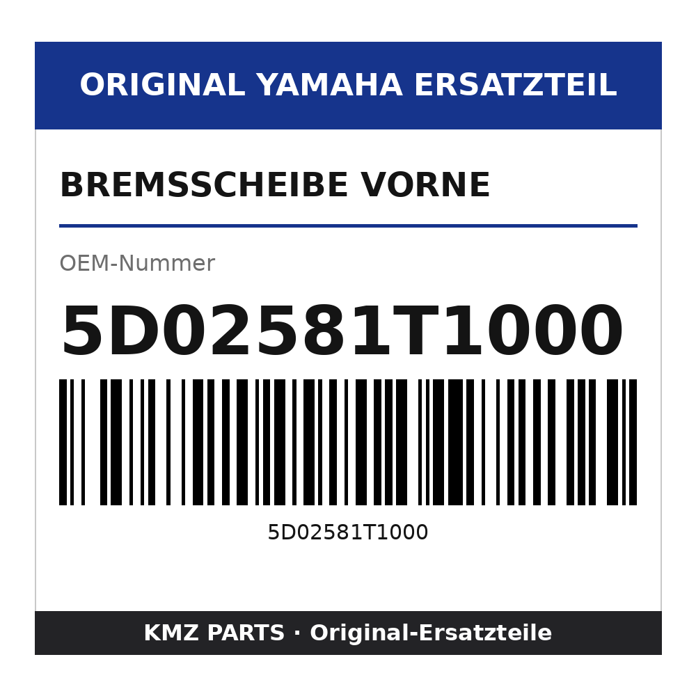 Yamaha Bremsscheibe vorne 5D02581T1000