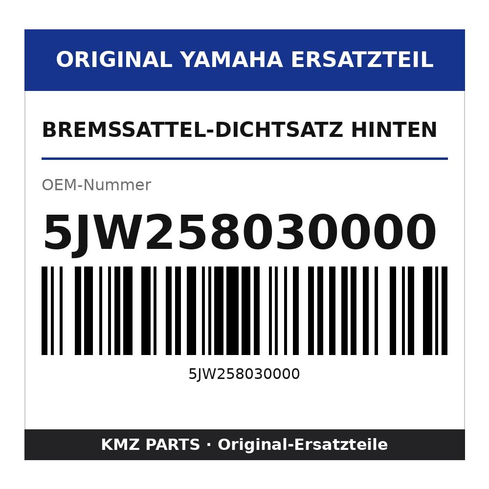 Yamaha Bremssattel-Dichtsatz hinten 5JW258030000