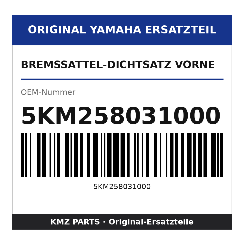 Yamaha Bremssattel-Dichtsatz vorne 5KM258031000