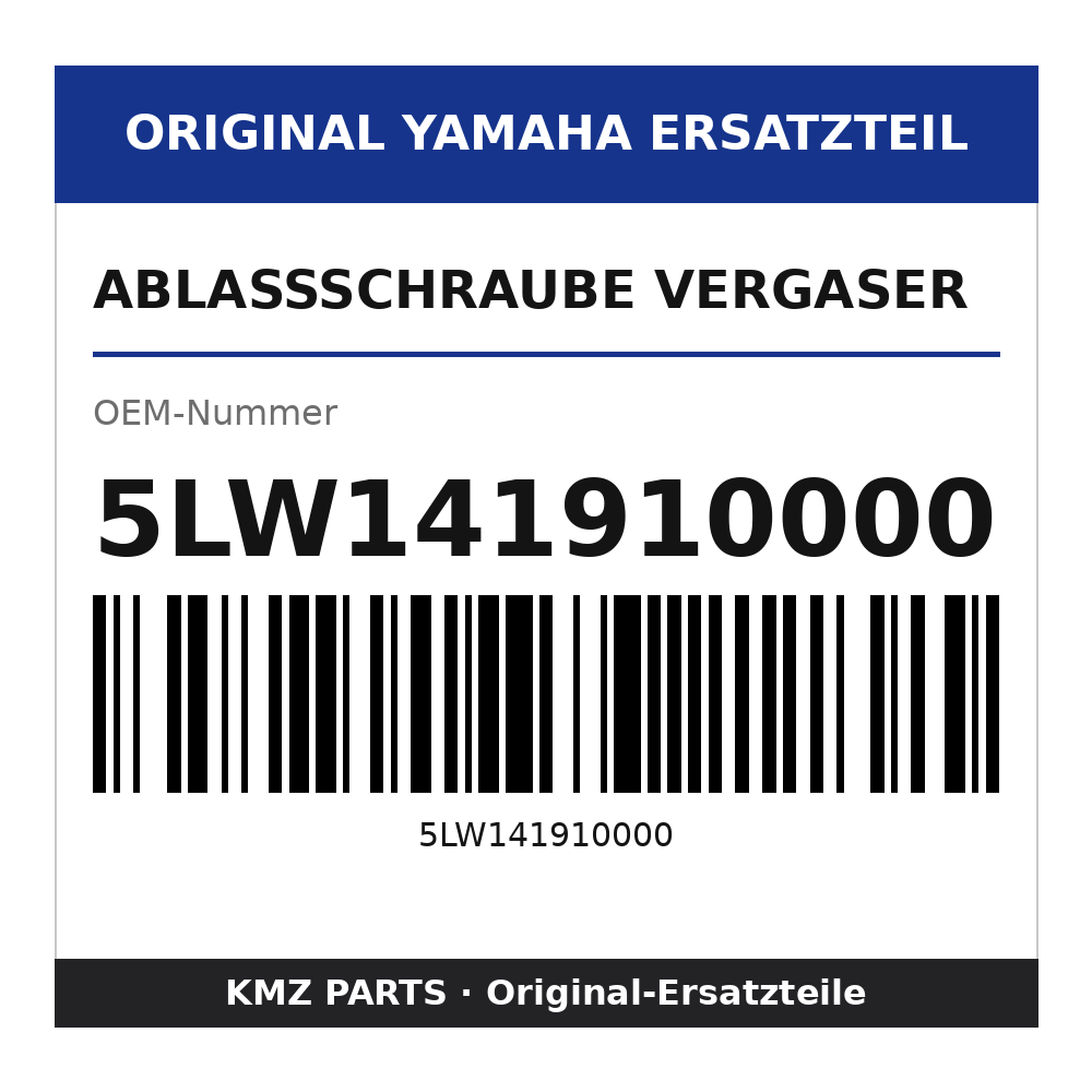 Yamaha Ablassschraube Vergaser 5LW141910000