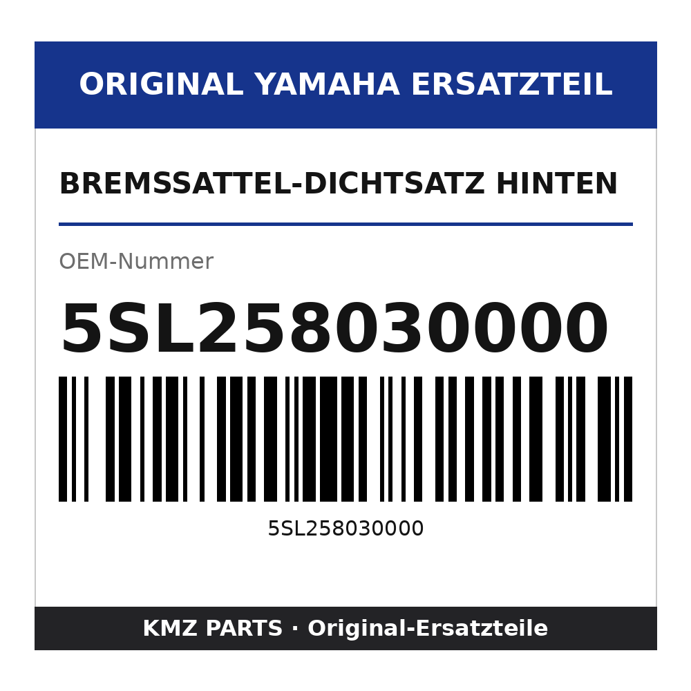 Yamaha Bremssattel-Dichtsatz hinten 5SL258030000