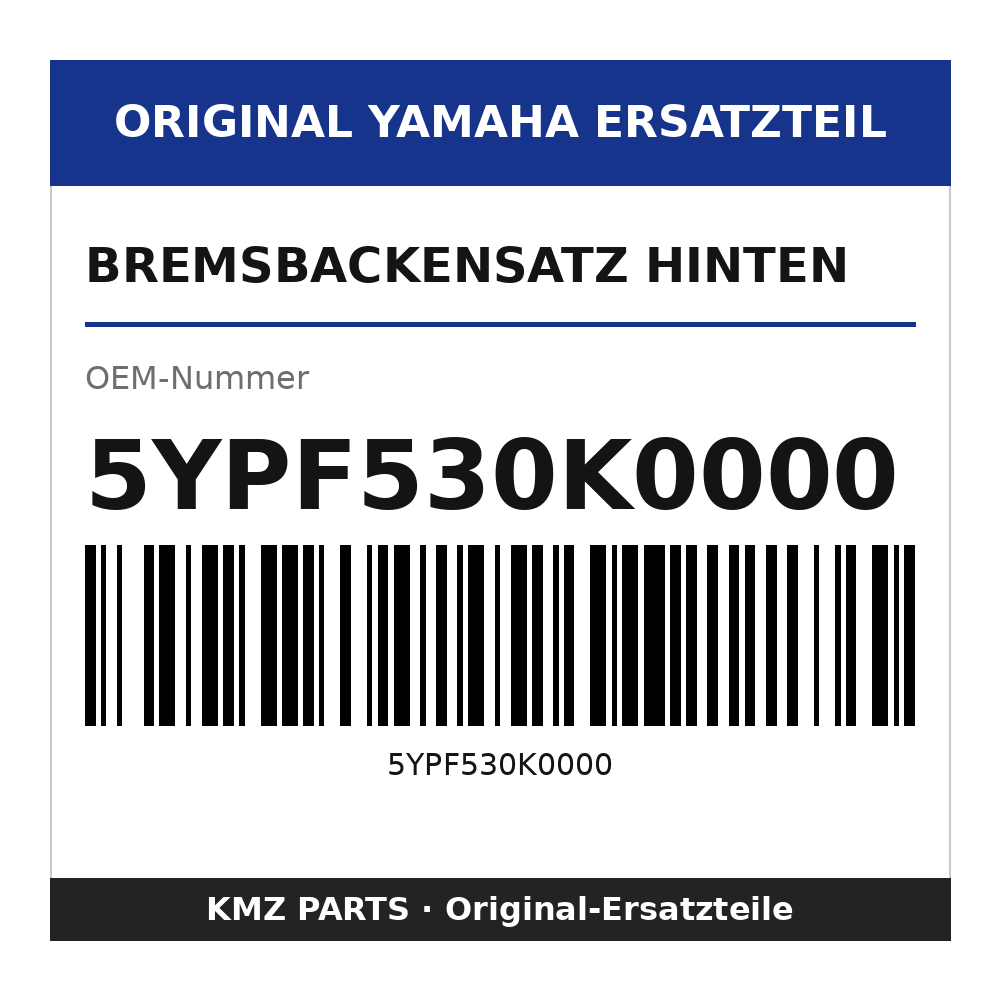 Yamaha Bremsbackensatz hinten 5YPF530K0000