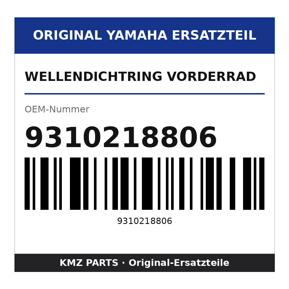 Yamaha Wellendichtring Vorderrad 9310218806