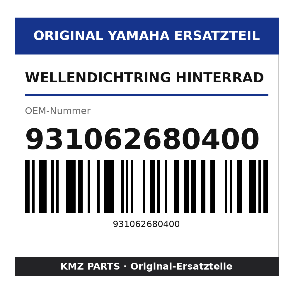 Yamaha Wellendichtring Hinterrad 931062680400