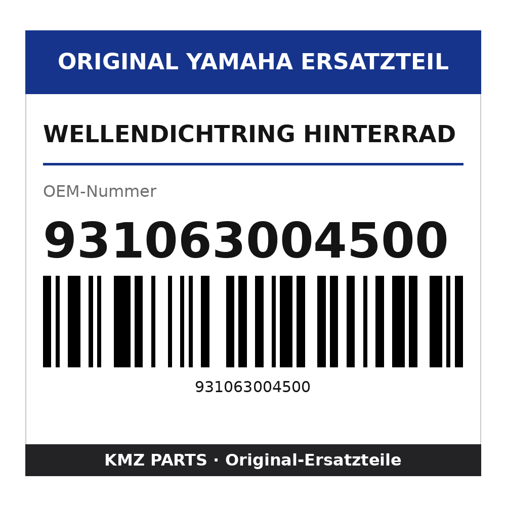 Yamaha Wellendichtring Hinterrad 931063004500