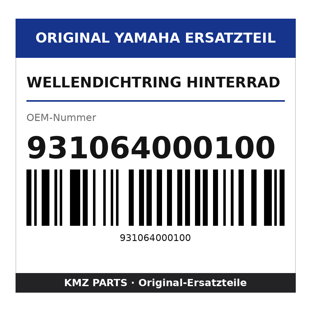 Yamaha Wellendichtring Hinterrad 931064000100