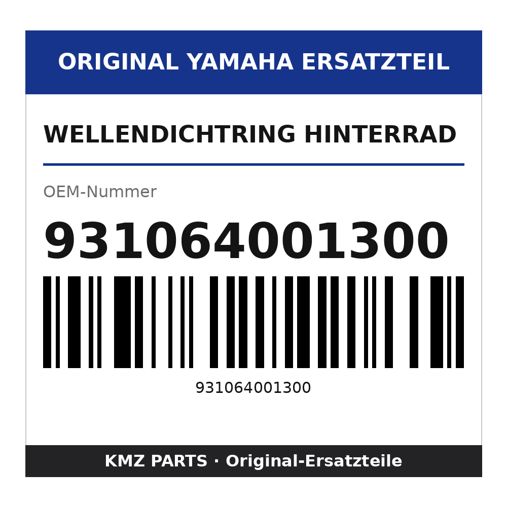 Yamaha Wellendichtring Hinterrad 931064001300