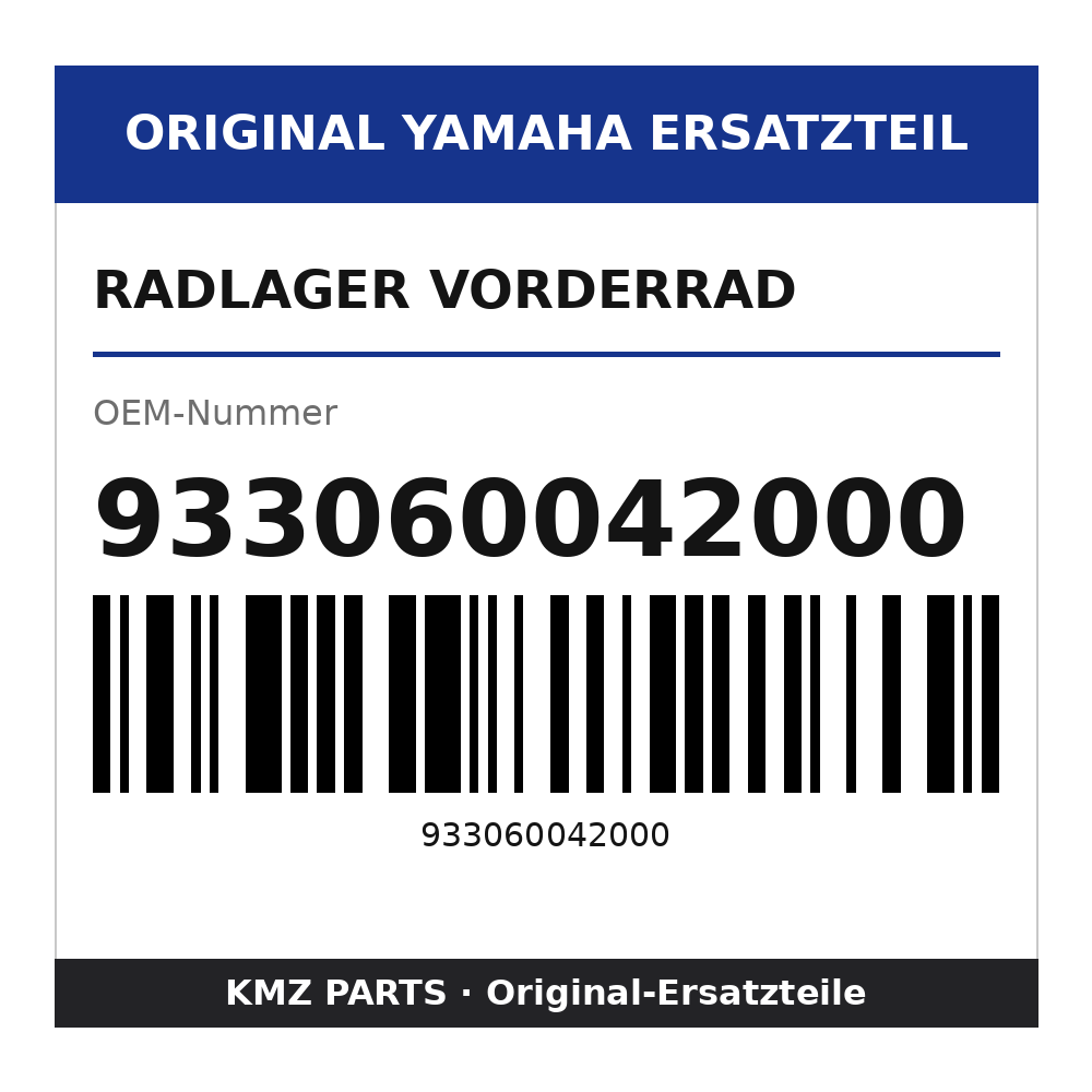 Yamaha Radlager Vorderrad 933060042000