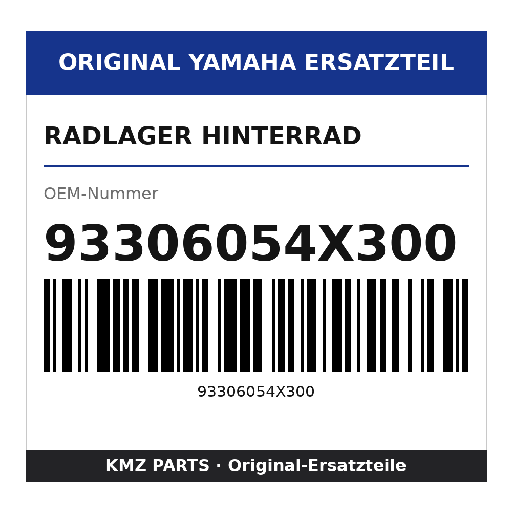 Yamaha Radlager Hinterrad 93306054X300