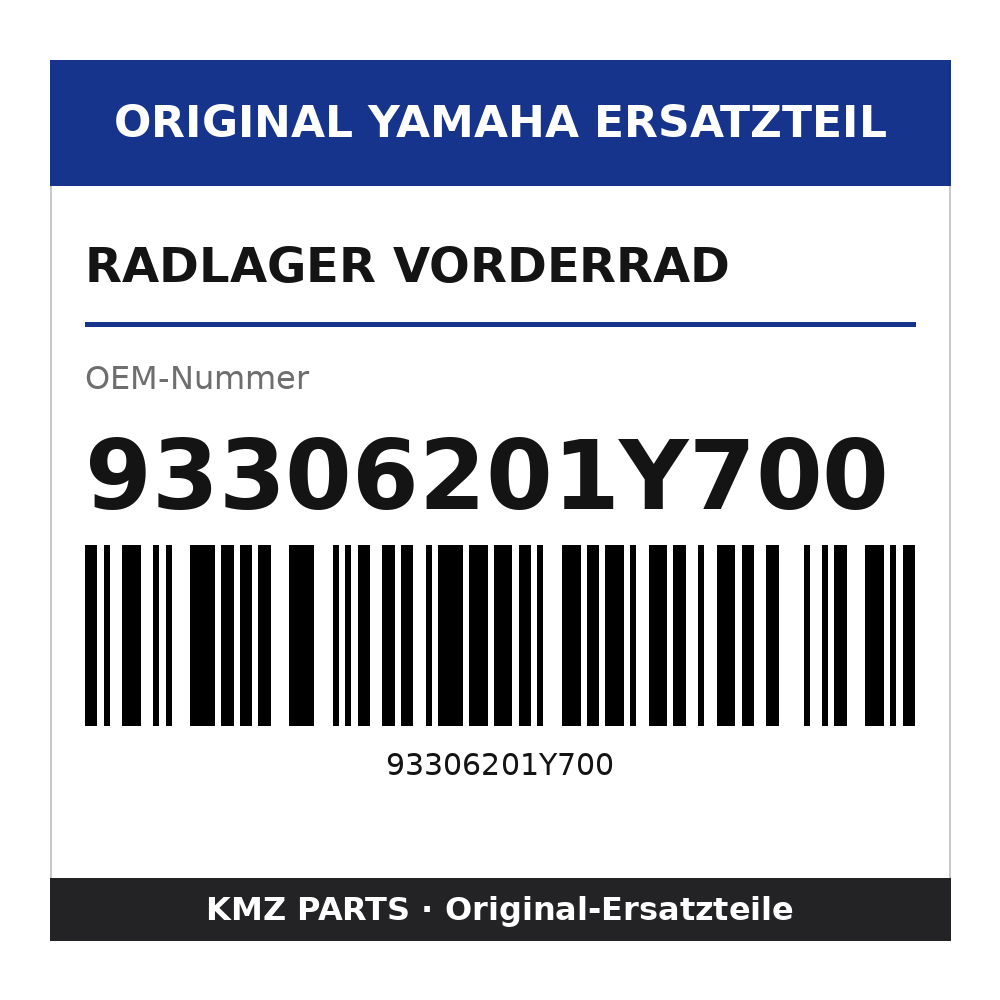 Yamaha Radlager Vorderrad 93306201Y700