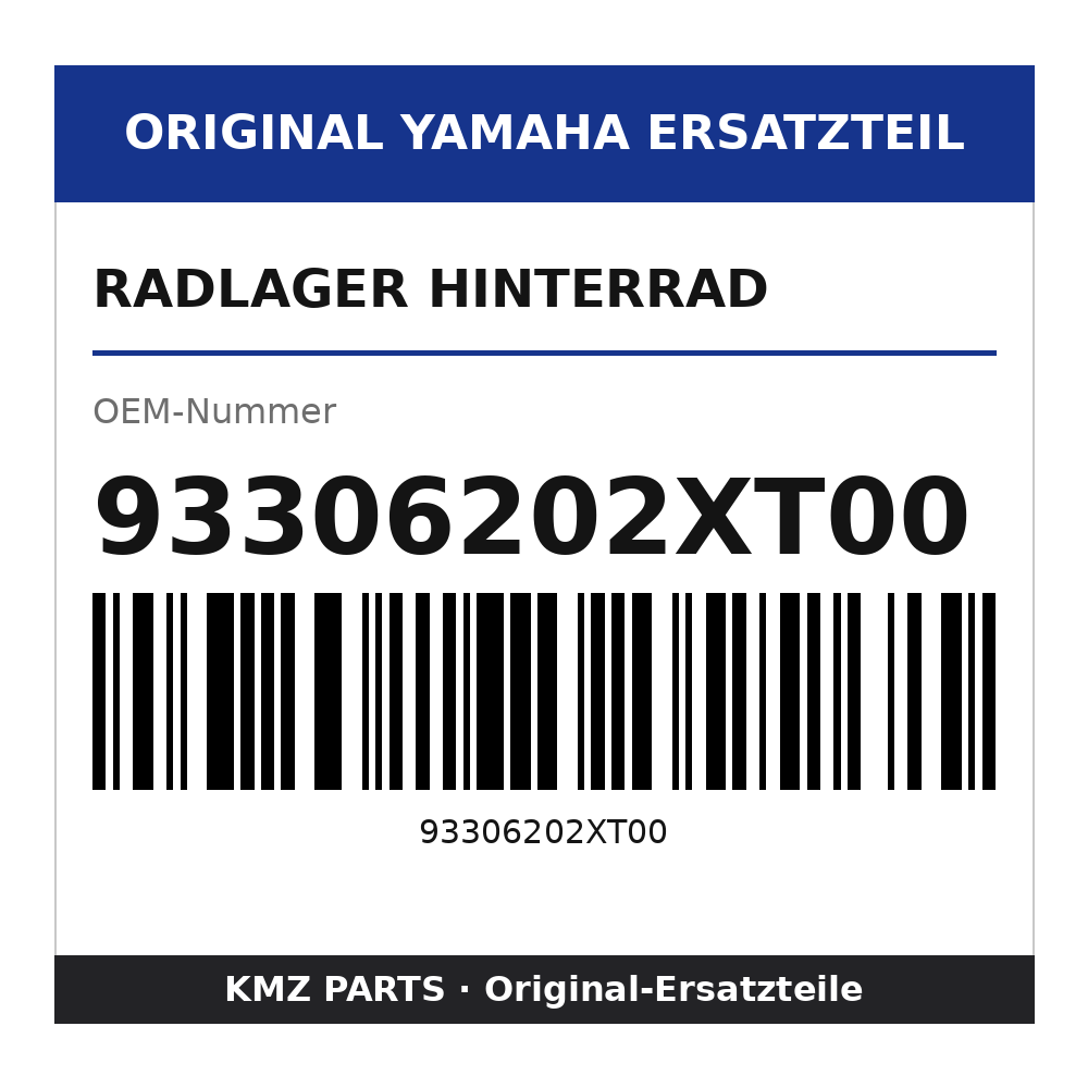 Yamaha Radlager Hinterrad 93306202XT00