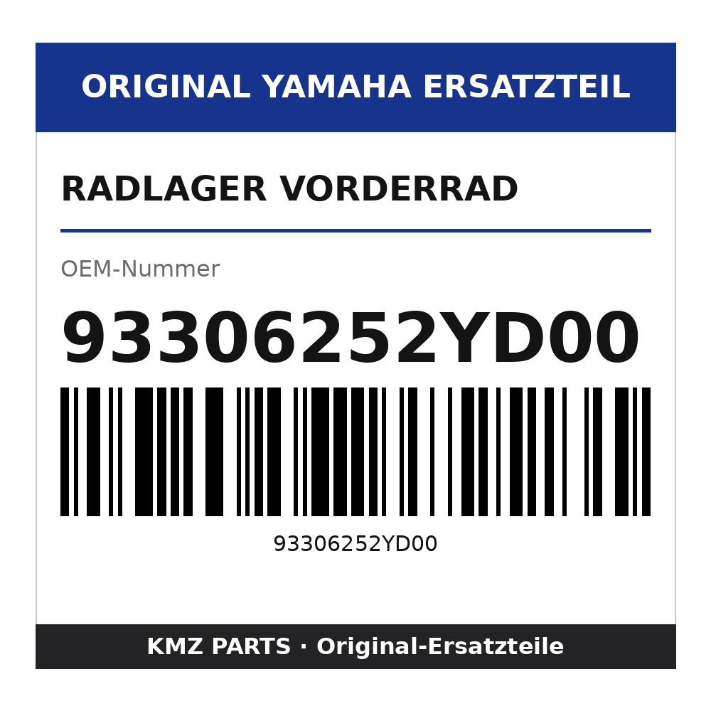 Yamaha Radlager Vorderrad 93306252YD00