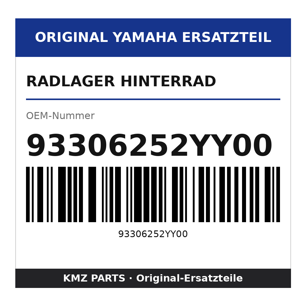 Yamaha Radlager Hinterrad 93306252YY00
