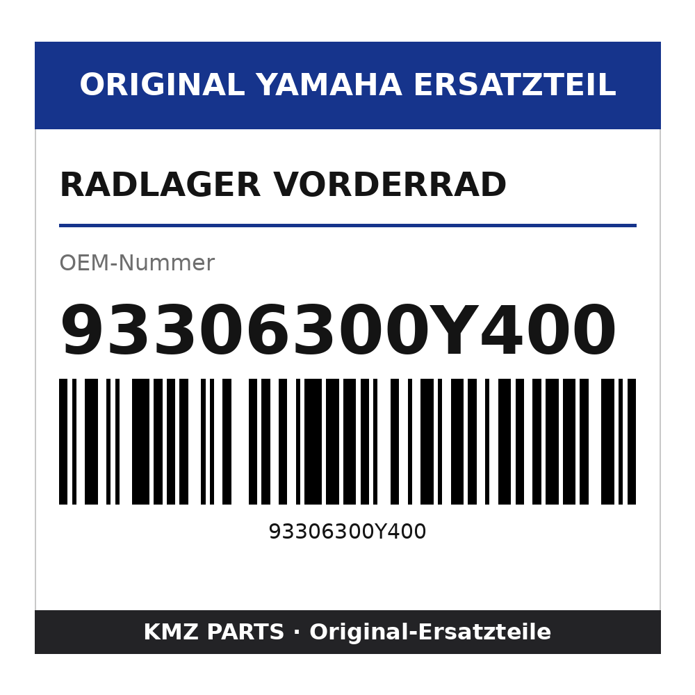 Yamaha Radlager Vorderrad 93306300Y400