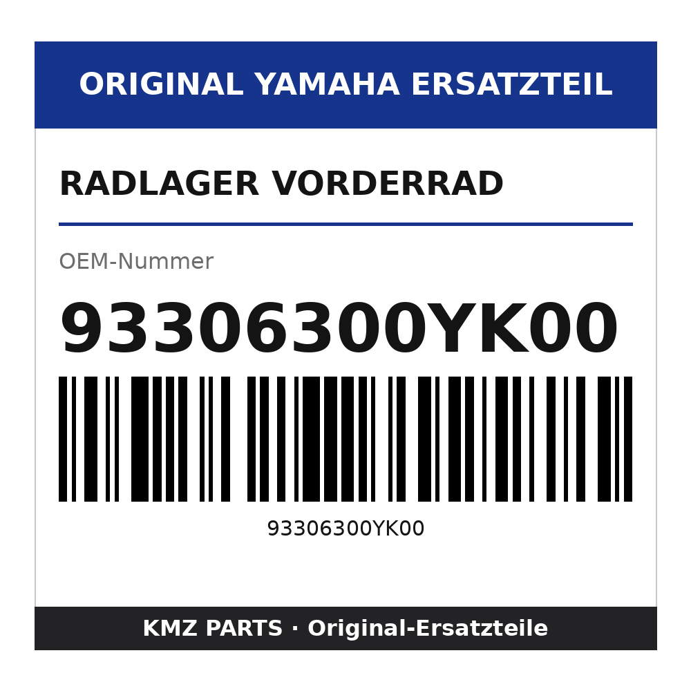 Yamaha Radlager Vorderrad 93306300YK00