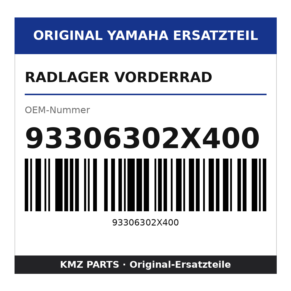 Yamaha Radlager Vorderrad 93306302X400