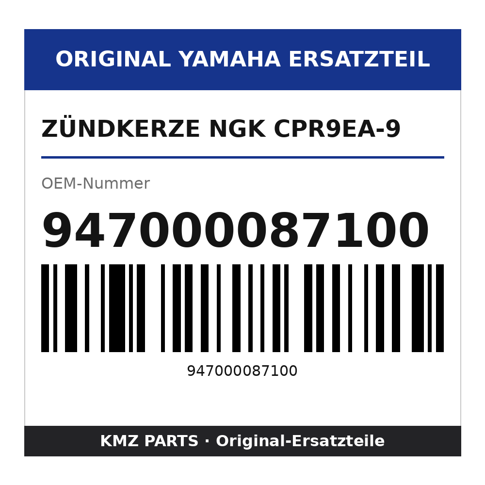 Yamaha Zündkerze NGK CPR9EA-9 947000087100