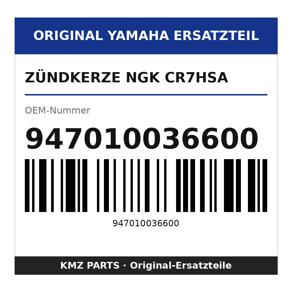 Yamaha Zündkerze NGK CR7HSA 947010036600